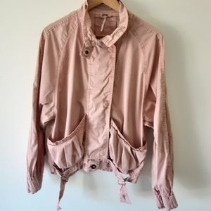 Free people pink utility jacket
